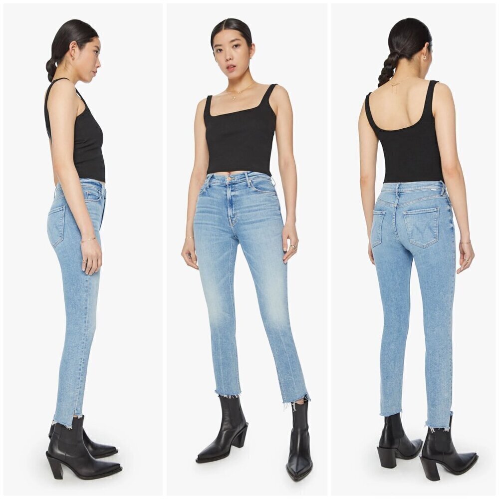💕MOTHER💕 The Mid Rise Dazzler Ankle Step Fray Jeans ~ Ropin' & Ridin' 30 NWT